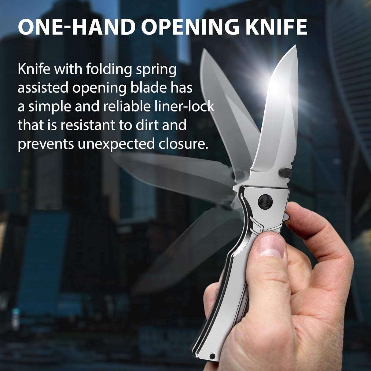 Cuchillo de Bolsillo Táctico 3.5 con Clip para Supervivencia