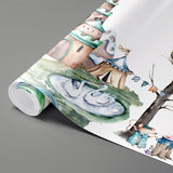 Adhesivo removible de pared/mural en colores pastel, bosque