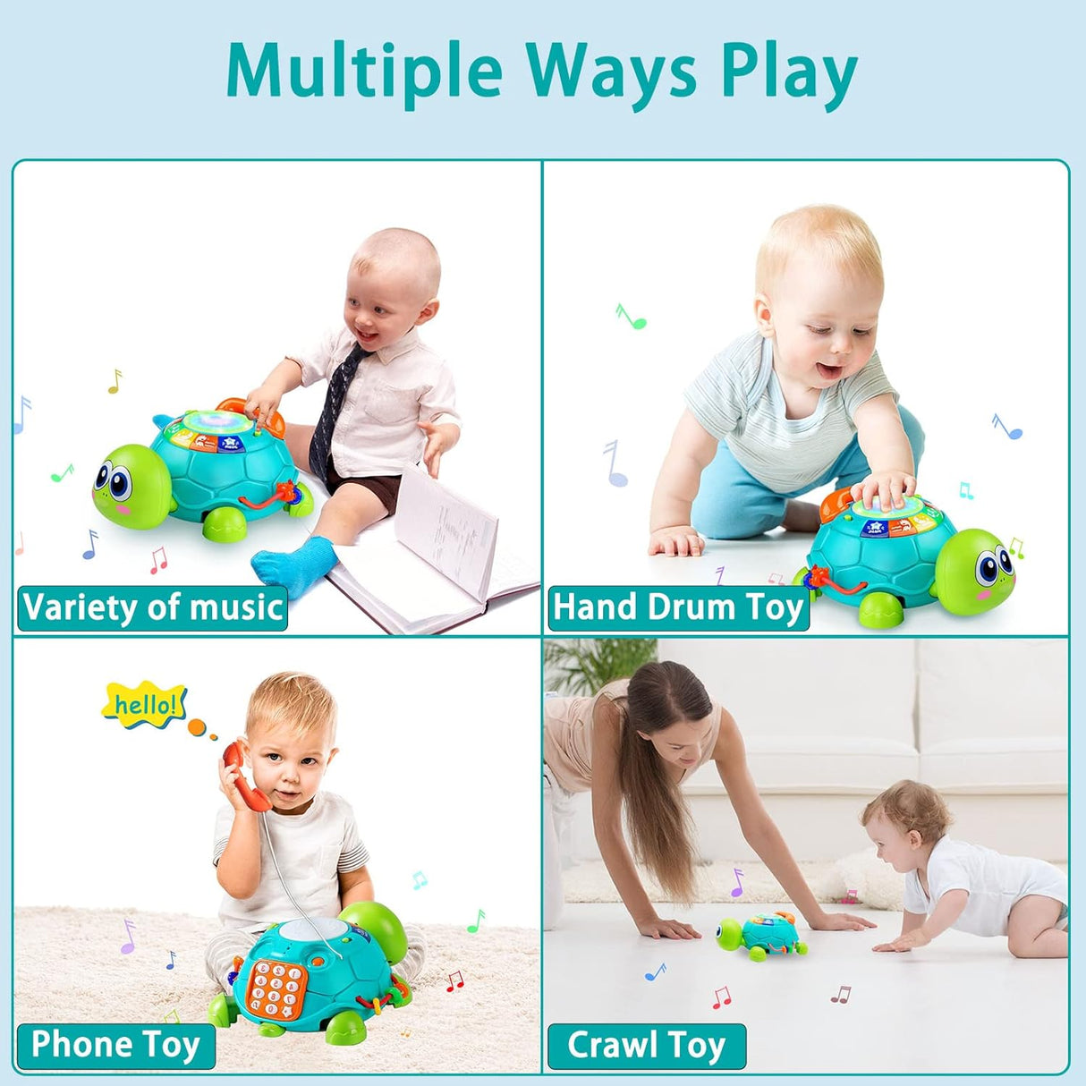 Juguetes de arrastre musical para bebés, ideal 6-18 meses.