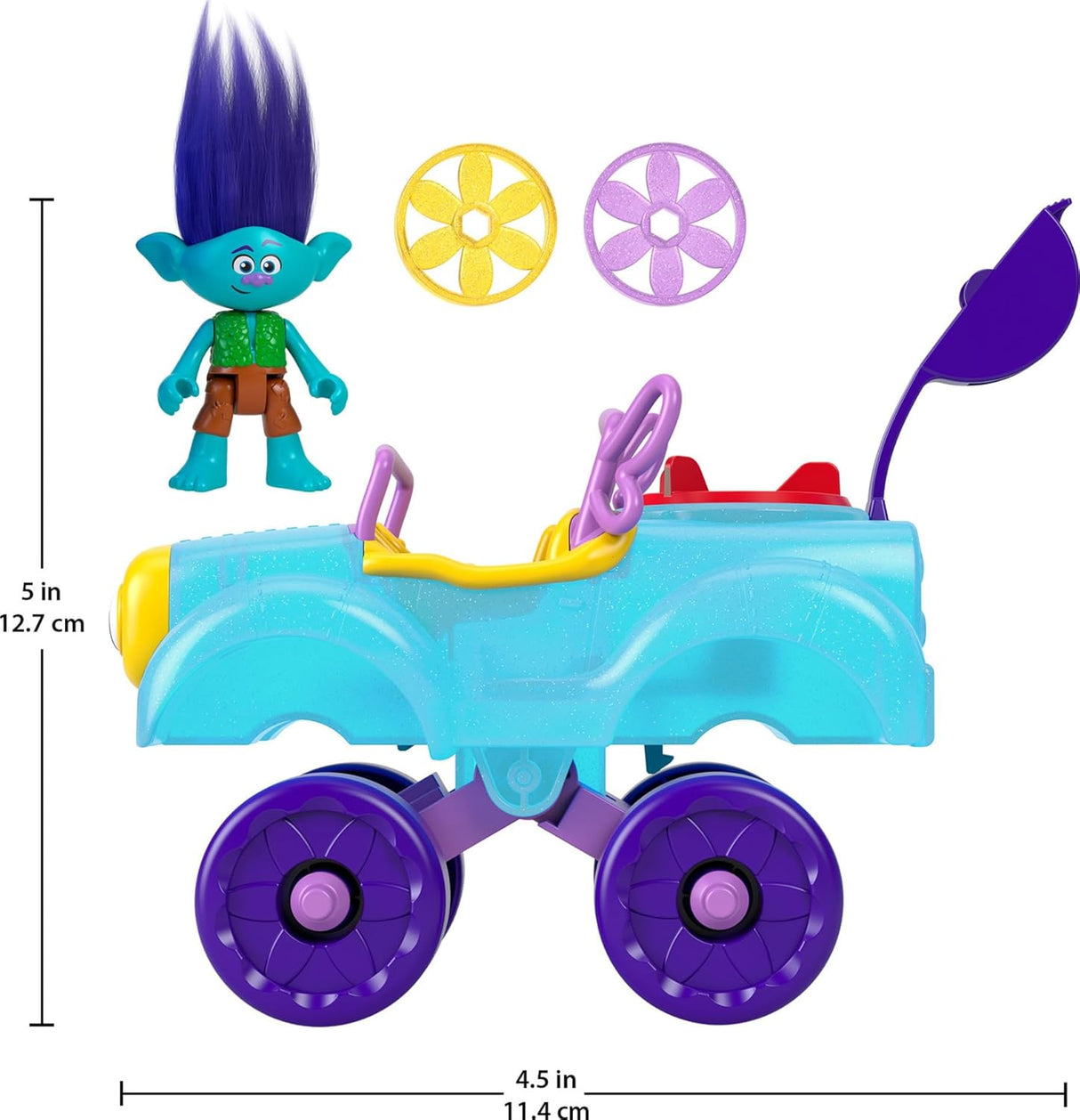 Carrito Branch de Trolls de Fisher-Price con figura para jugar