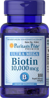 Biotina 10000 Mcg para piel cabello y uñas
