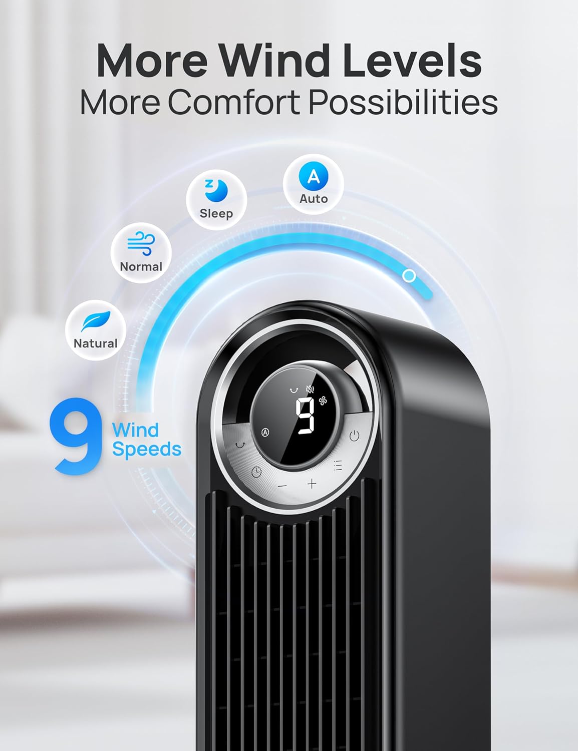 Ventilador Dreo Ultra Silencioso 9 Velocidades Oscilante 26ft/s