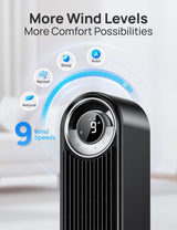 Ventilador Dreo Ultra Silencioso 9 Velocidades Oscilante 26ft/s
