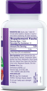 Tabletas de melatonina Natrol, 5mg, 30 conteo, sabor fresa