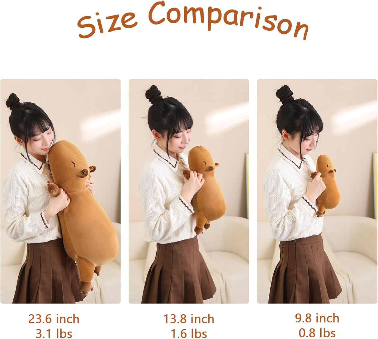 Peluche Capybara Pesado SQEQE, Suave, 9.8 Pulgadas, 0.8 lbs