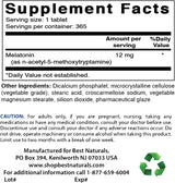 Melatonina 12 mg Best Naturals - Suplemento para dormir 365 ct