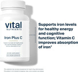 Suplemento Vital Nutrients Iron Plus Vitamina C  de hierro