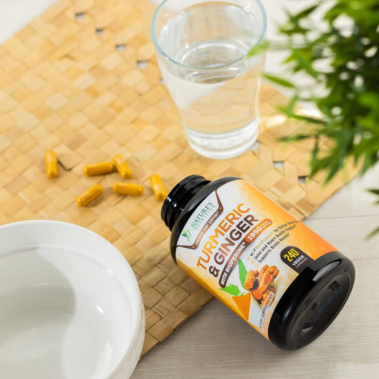 Suplemento Cúrcuma con BioPerine &amp; Jengibre 1950mg
