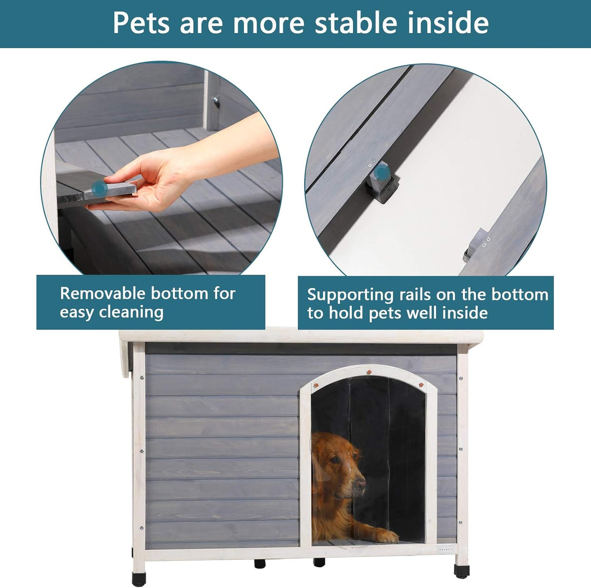Casetas cuchas de madera para perros resistentes Petsfit