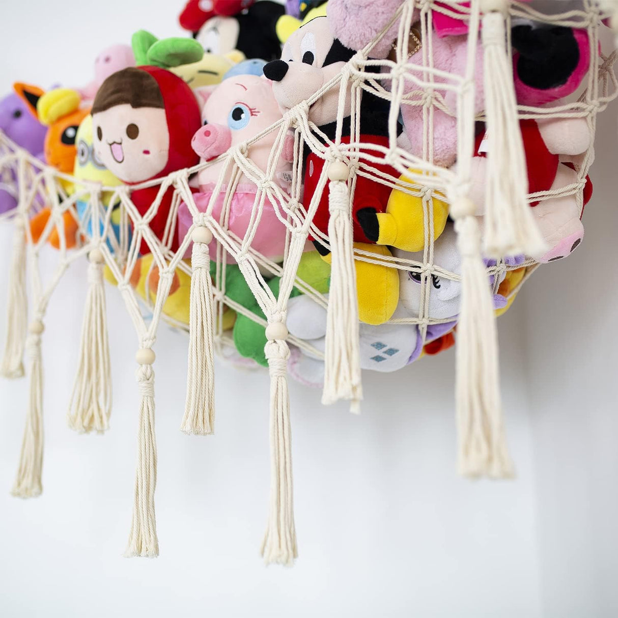 Red para Juguetes de Peluche Macramé para Habitación Infantil