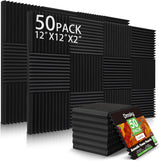 Paquete de 50 Paneles Acústicos, Alta Densidad, 2 X 12 X 12