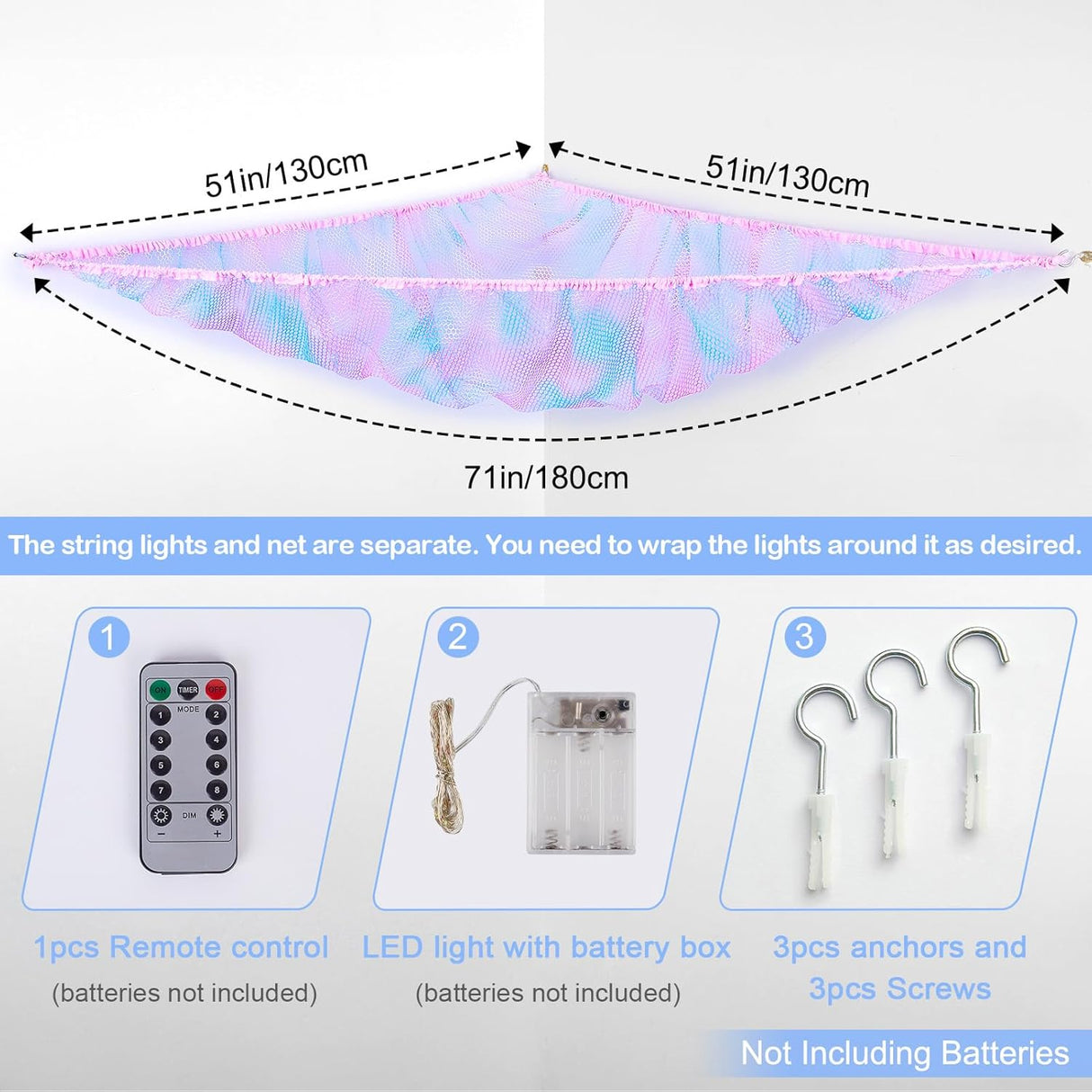 Hamaca para Peluches Basumee con Luz LED y Control Remoto