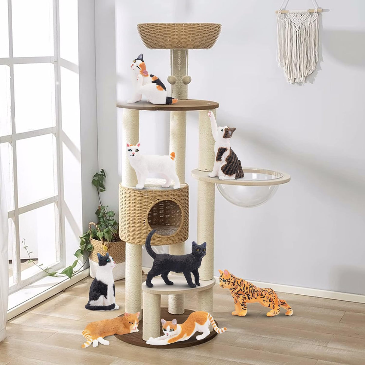 Juego de Figuras de Gato Educativas para Niños y Niñas