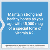 Mega Vitamin K2 Vida Extendida, 45 mg, Hueso Fuerte, 30 cápsulas
