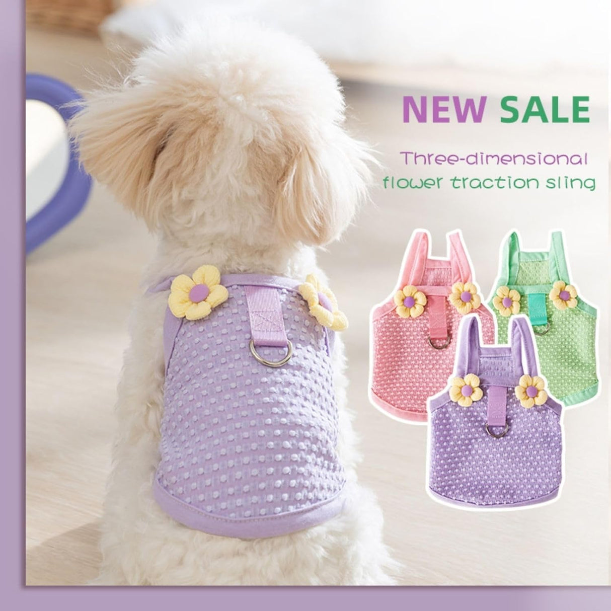 Camiseta Veraniega con Correa para Perros Pequeños