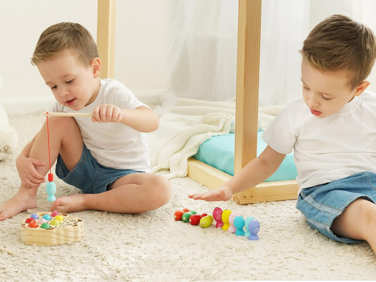 Juego de Pesca Magnético Montessori, Habilidades Motoras, 1-3 Años