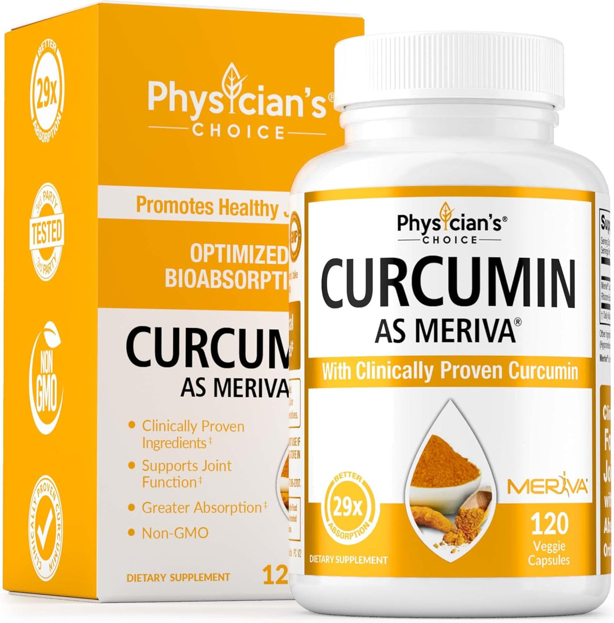 Suplemento Curcumin Meriva 500 Soporte articular 120 cáp