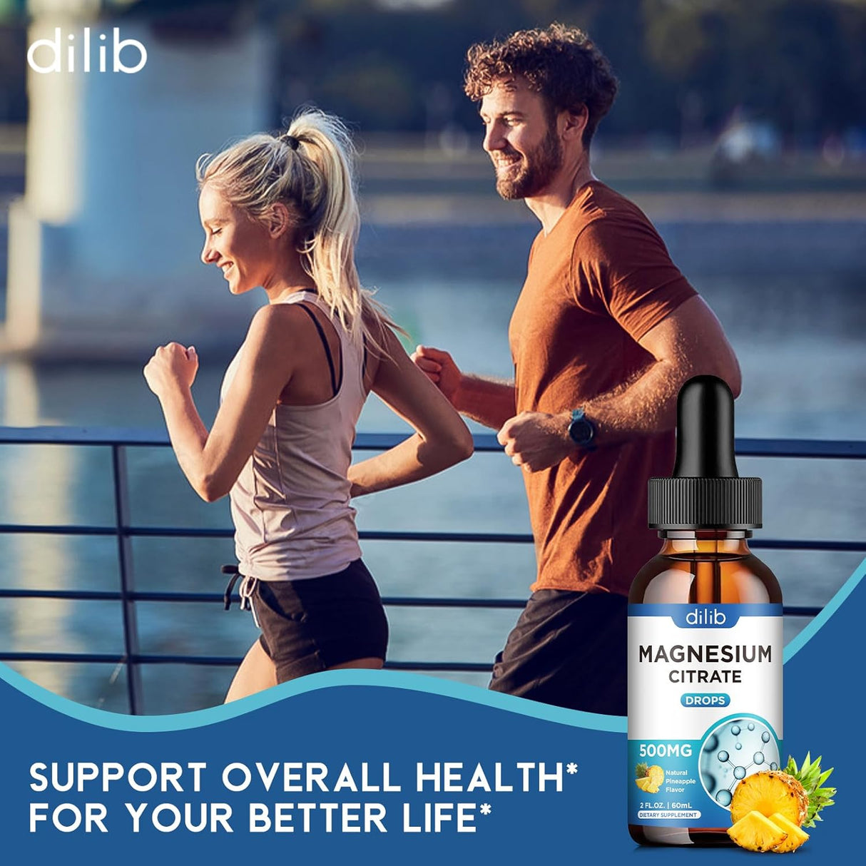 Citrato de Magnesio Líquido Vegano 500mg - Relajación, Sueño, Huesos, Músculos, Ácido Pícnico 2 oz