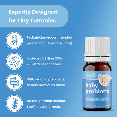 Gotas probióticas orgánicas para bebés | Apoyo digestivo y inmune