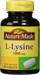 L-Lisina 1000 mg, Suplemento Dietético, Nature Made, 60 Tablas