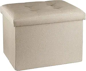 Otoman plegable con almacenamiento y reposapiés 17x13x13 pulgadas