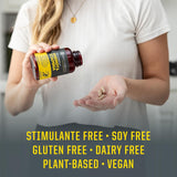 Capsulas de Energía y Resistencia, Sin cafeína, Hongos, Jengibre Thai, 60 Veganas