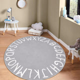 Alfombra Redonda ABC Kids de LIVEBOX, Lavable y Antideslizante