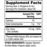 Suplemento dietético líquido de zinc 5 mg   3.88 onzas