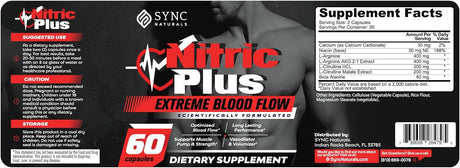 Nitric Plus - 800 mg de arginina - 400 mg L citrulina nítrico