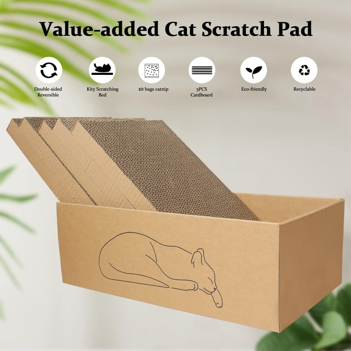 Almohadilla para rascar gatos con caja para gatos