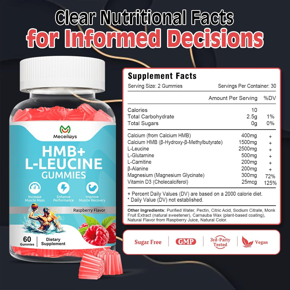 Gummies HMB Leucina para músculo 120u NutriFit