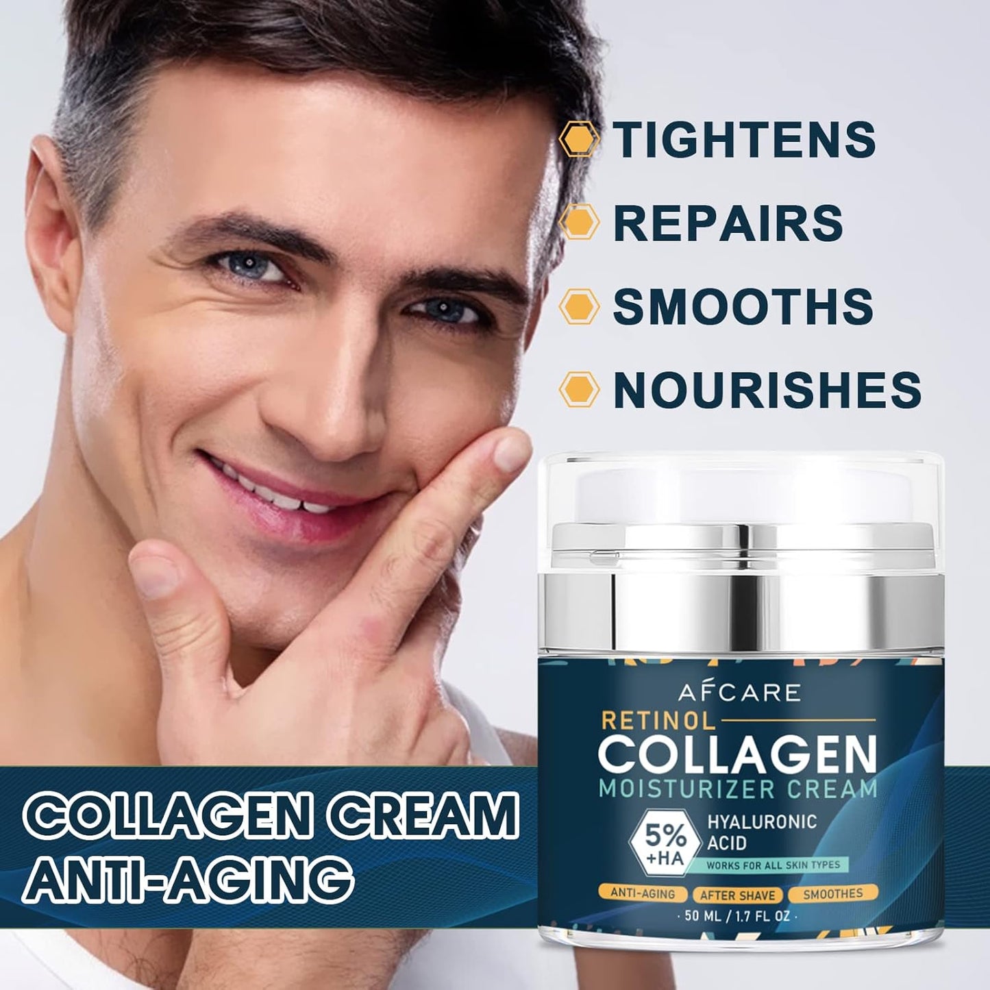 Crema facial para hombres AFCARE antiarrugas