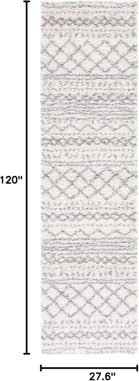 Alfombra Runner Shag, Diseño Marroquí, Ideal para Áreas Transitadas