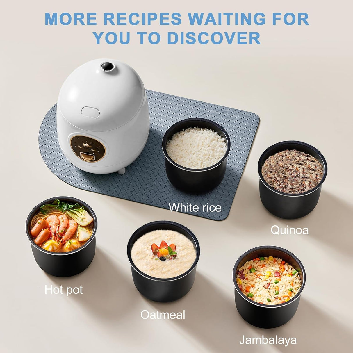 Cocedor de Arroz 2 Tazas, A-Snow, 1.2L, Antiadherente, BPA Free