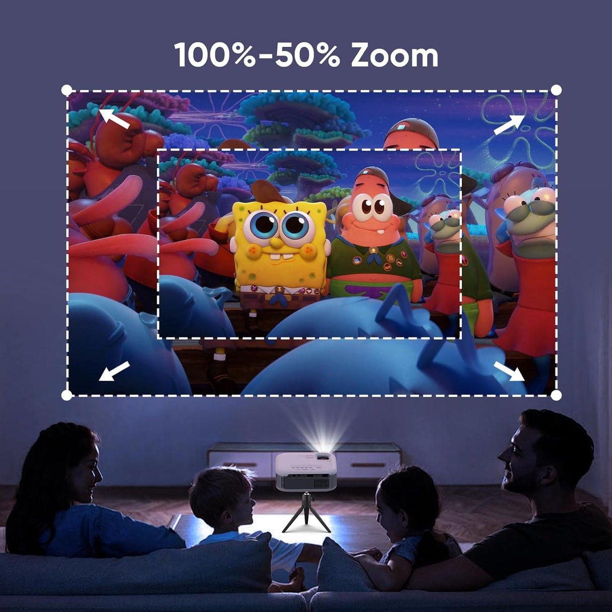 Proyector Mini PANSEBA 1080P HD Bluetooth, Tripode, 2024