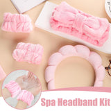 diadema rosa para el cuidado de la piel y muñequera WSICSE