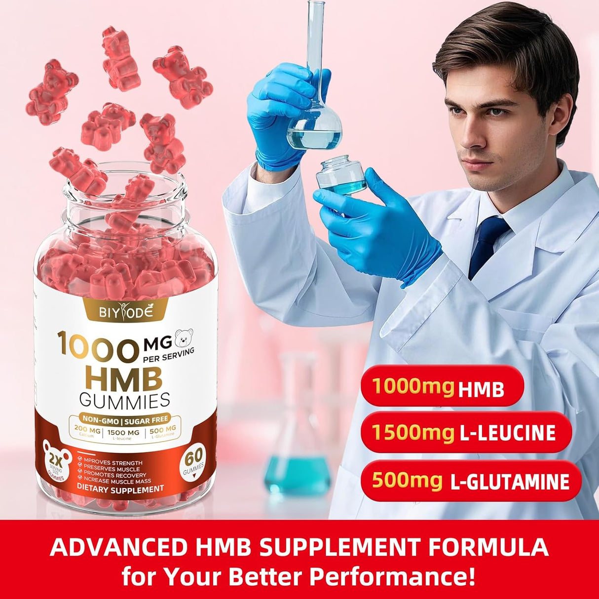 Gomitas HMB para Hombres y Mujeres – 60 Gomitas