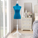 Maniquí Torso Femenino Ajustable con Tripié de Madera 49-63”