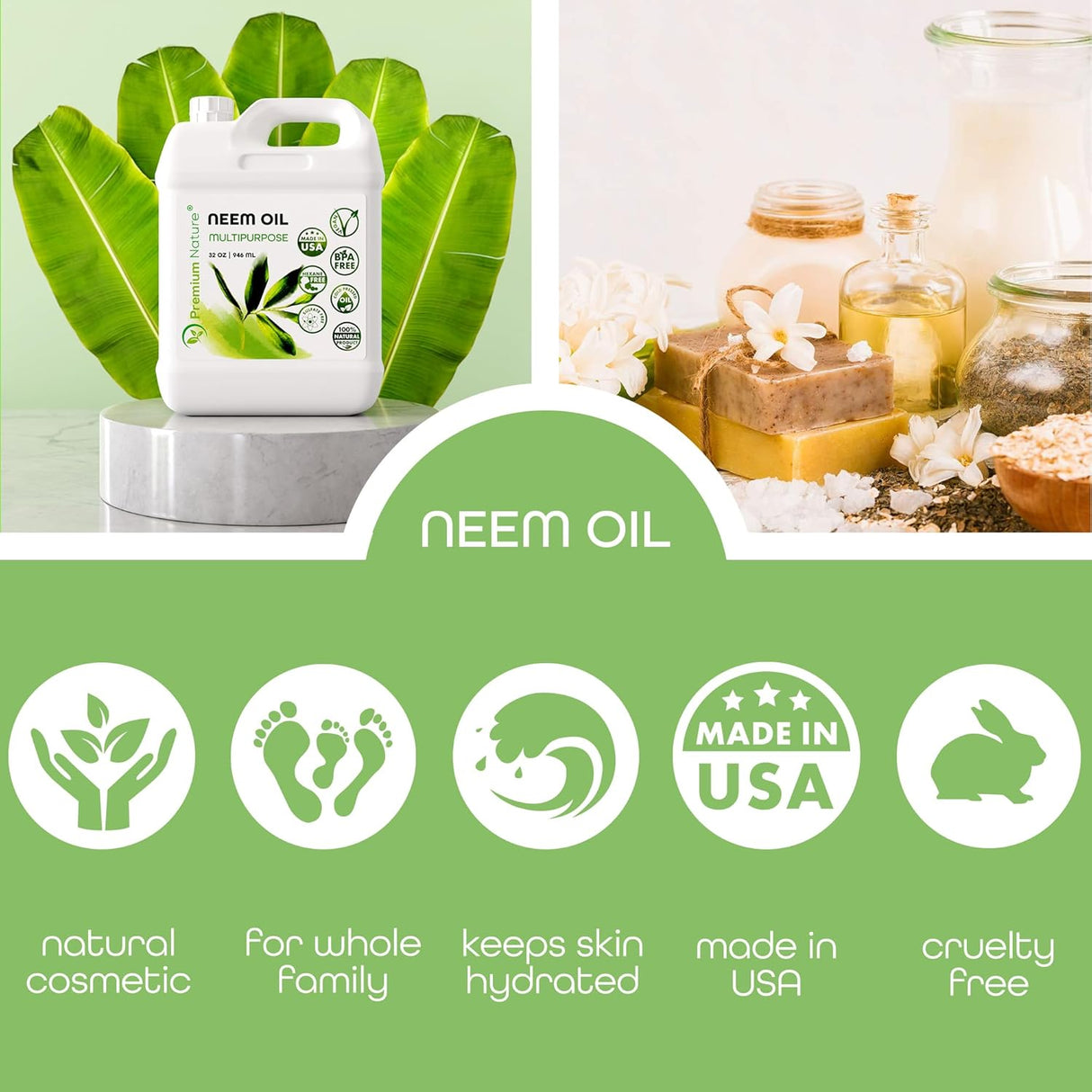 Suplemento Aceite de neem orgánico para la piel 100% puro
