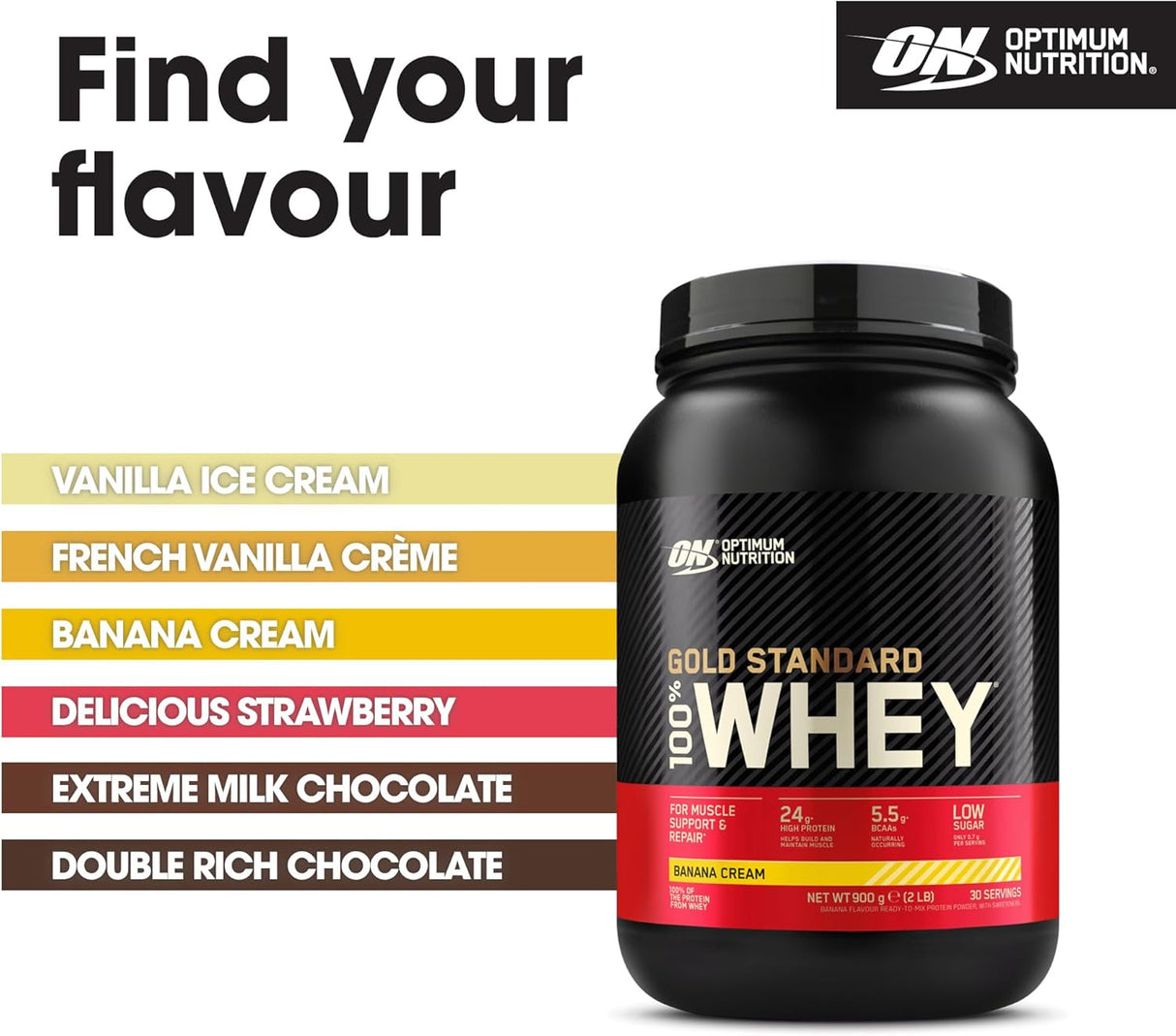 Proteína de Suero 100% Gold Standard, Optimum Nutrition, 2 lb