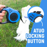 Correa Retráctil Automática para Perros con Tazón y Dispensador