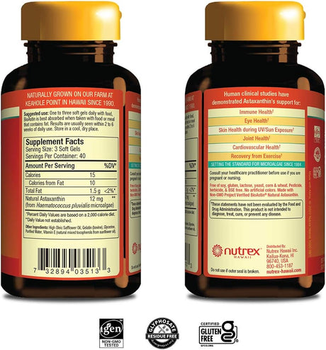Suplemento BULKSUPPLEMENTS Astaxantina 12 mg 180 cápsulas