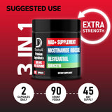 Suplemento NAD+ 900mg NR, Resveratrol, Quercetina - 90 Cápsulas