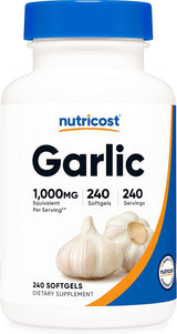 Suplemento Nutricost ajo de alta potencia 1000 mg 240 cáp