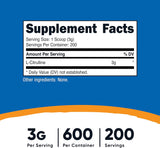 Suplemento Polvo puro de L-citrulina (base) 21.16 oz