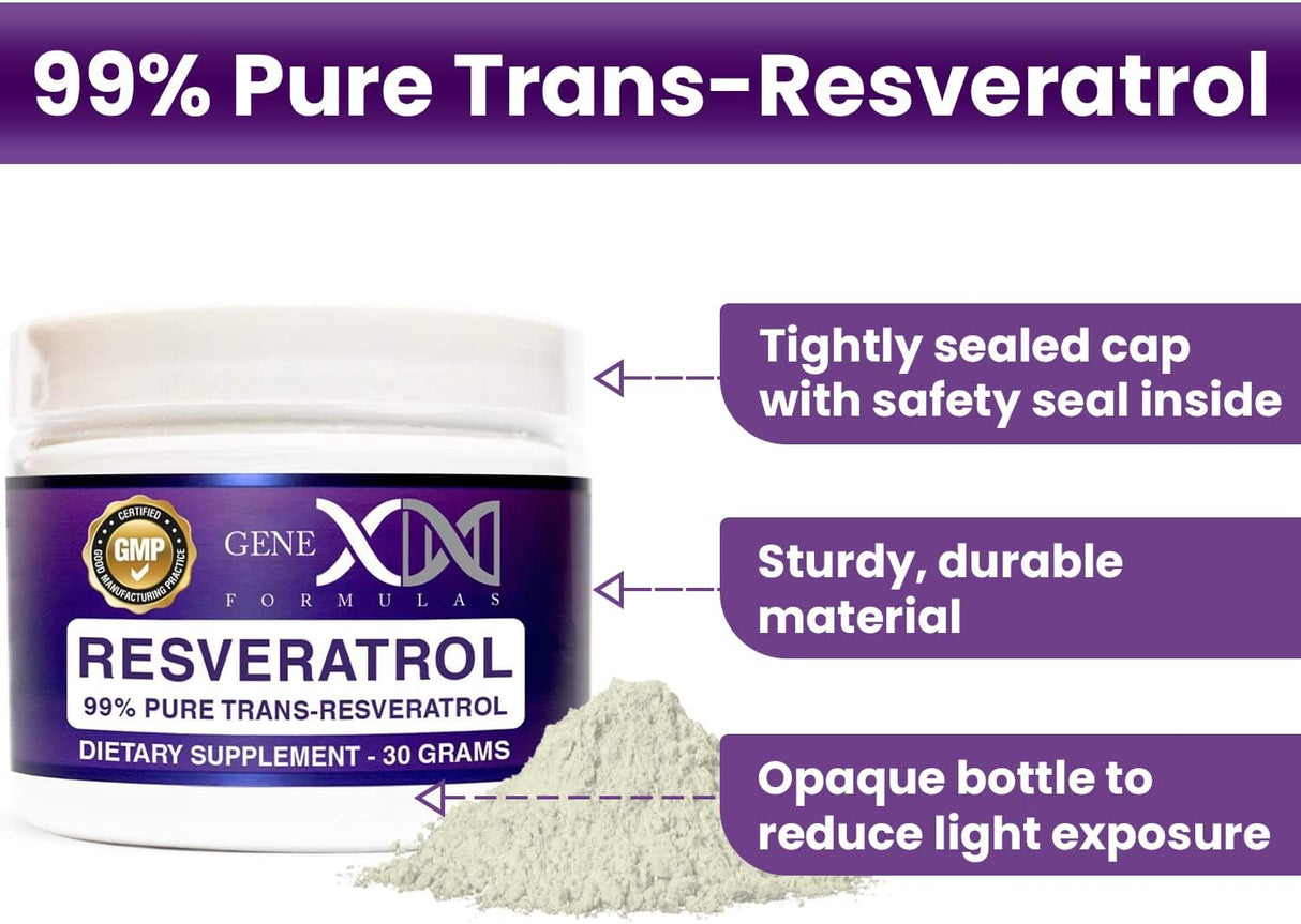 Suplemento GENEX Trans Resveratrol 1000 mg que sirve 99%