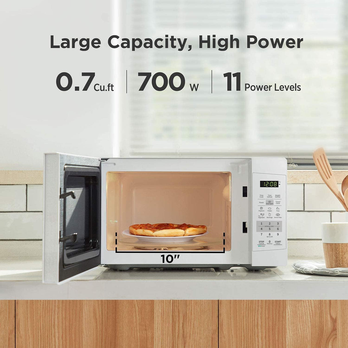 Microondas de Encimera COMFEE, 0.7 Cu Ft, 700W, EM720CPL-PM