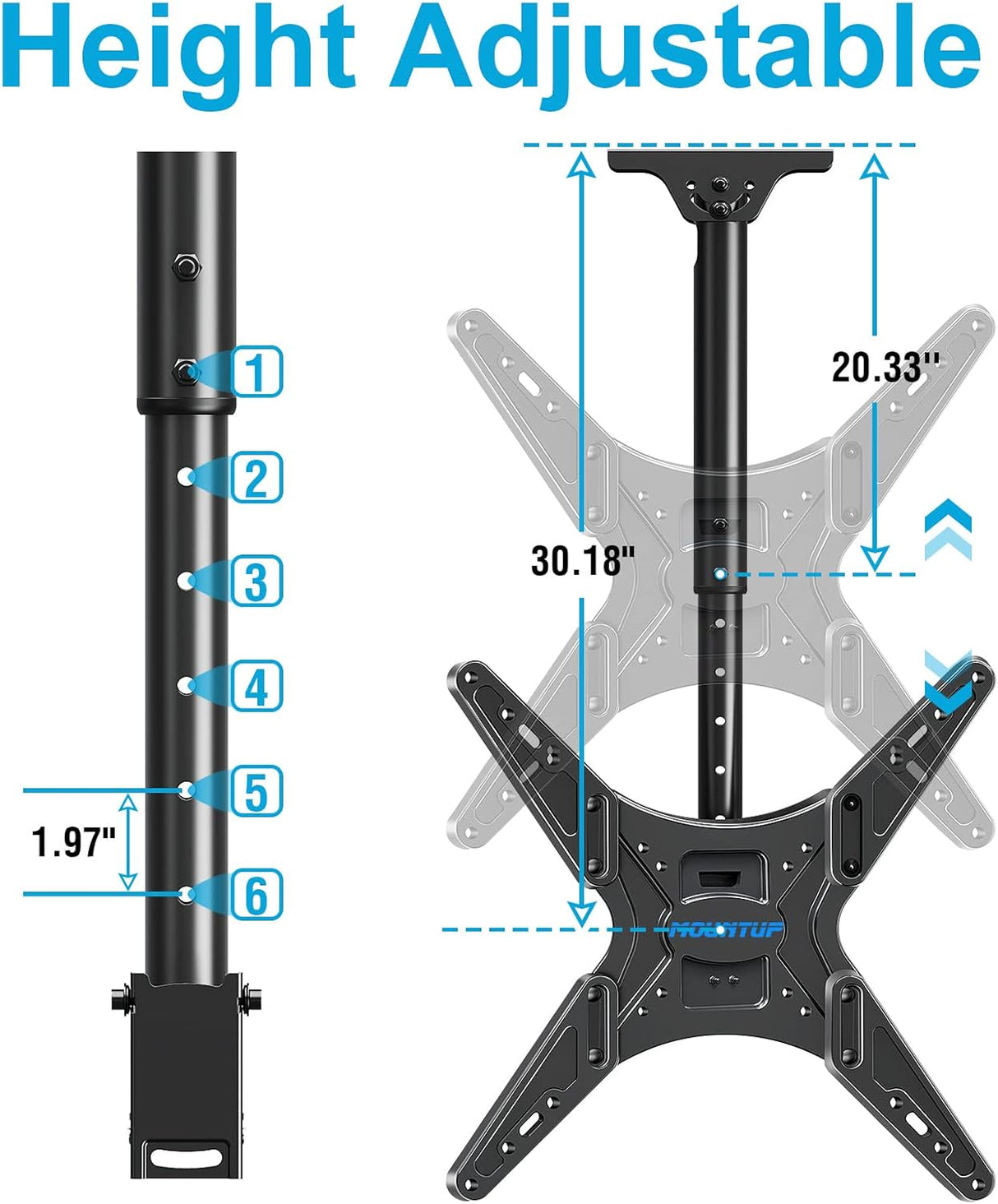 Soporte de Techo para TV MOUNTUP, Ajustable, MU0039