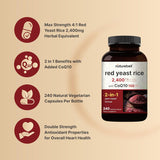 Suplemento Arroz de levadura roja de 2,400 mg con CoQ10