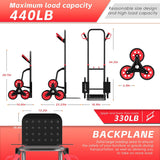 Carretilla de Escalera 440lb, Carro Plegable, 6 Ruedas, Modelo X